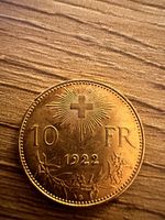 10Franken Vreneli  Helvetia 1922