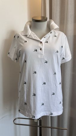 Luis Steindl Poloshirt mit Hirschmotiv Weiss Grösse 42