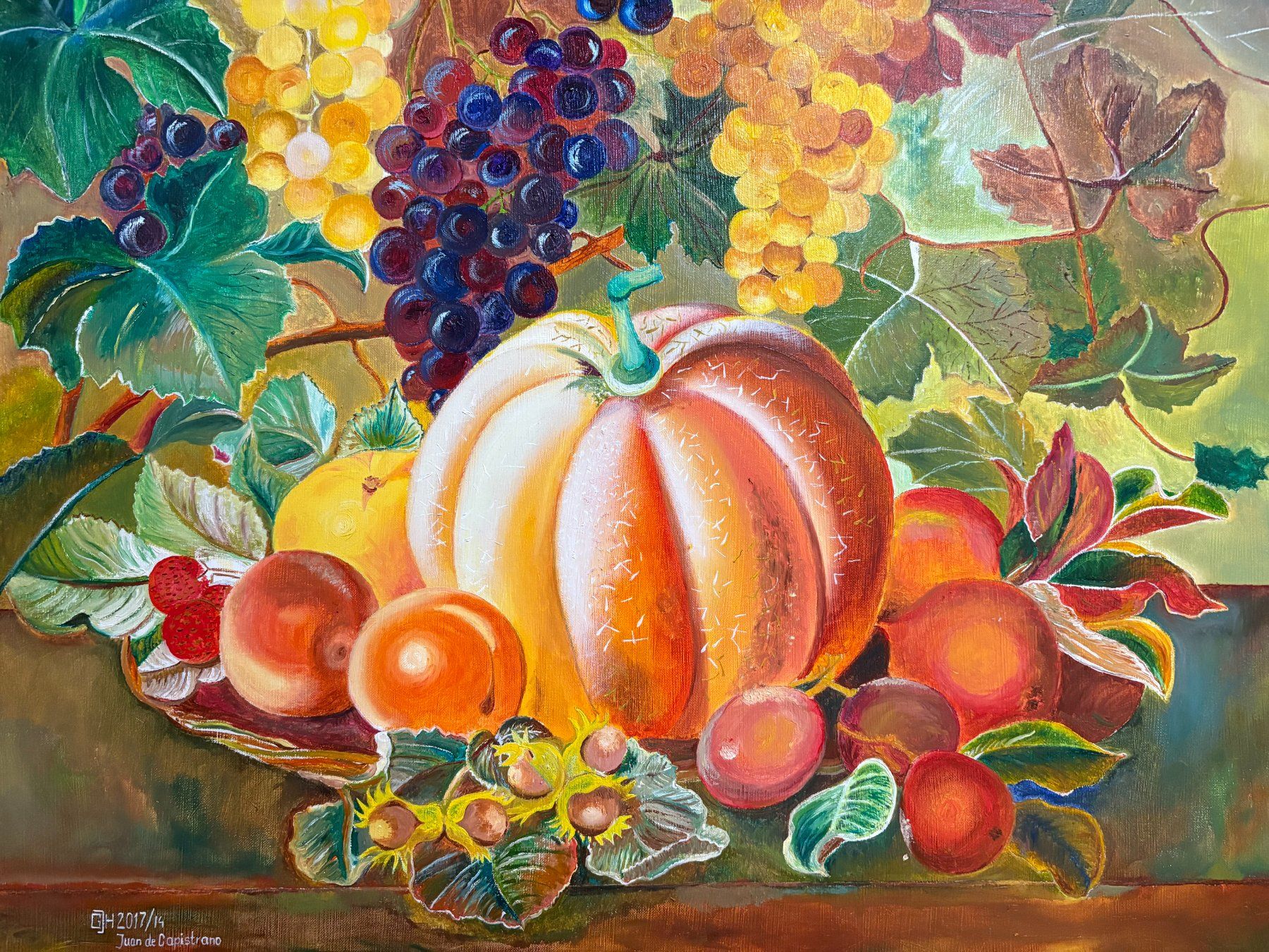 Gemälde: 85 x101/ 2017 Juan de Capistrano/ Öl Gemälde Stillleben – Gebraucht aus Ottenbach von TimelessEmotions.