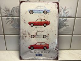 Blechschild Ford Escort RS Story NEU/OVP 30x20 cm