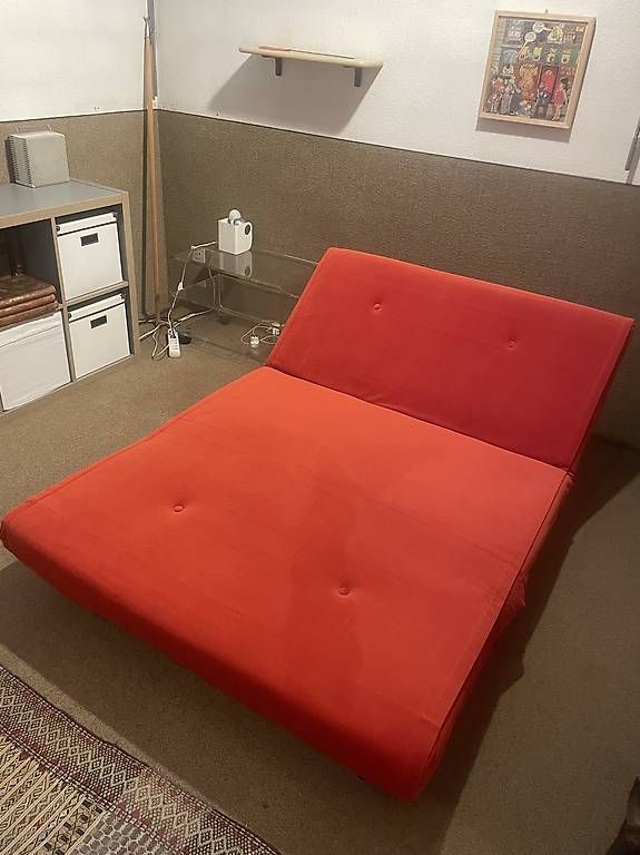 Divani: Divano Letto MADE in Velluto Arancione – Usato da Maroggia venduto da tid_n6yj 1