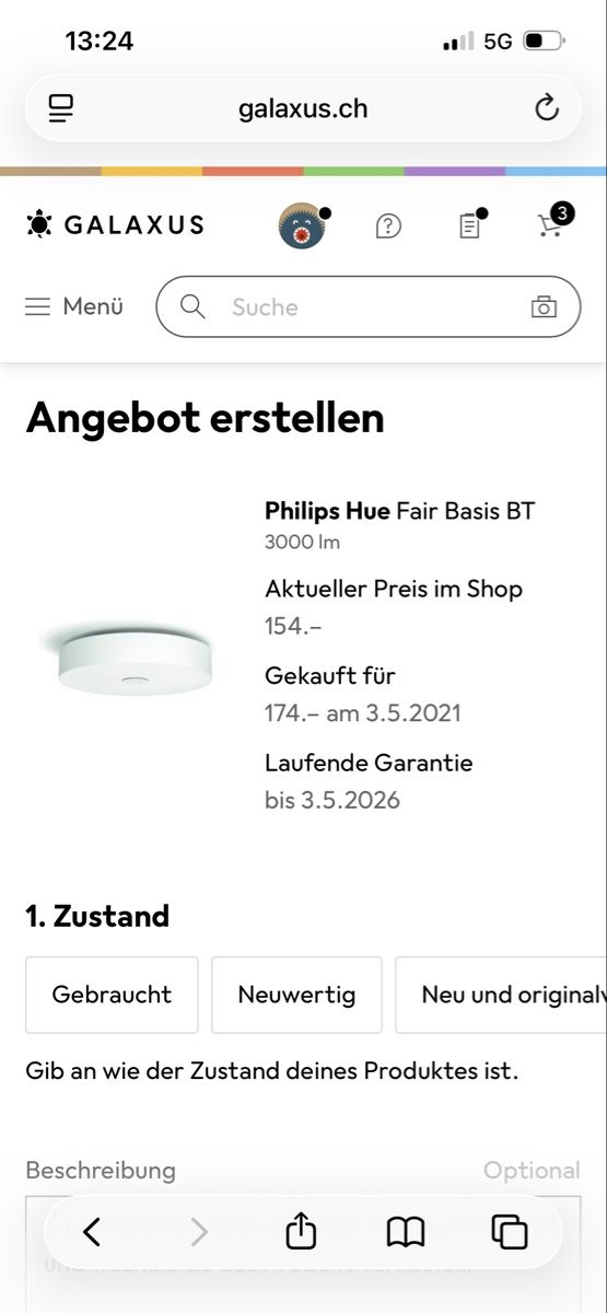 Philips Lampadari & plafoniere: Philips Hue Fair Basis BT 3000 lm – Usato da Zürich venduto da Jaskam 4
