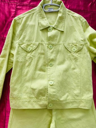 Extravaganter Hosen-2-Teiler, pistazie, Jacke 44 / Hose 40