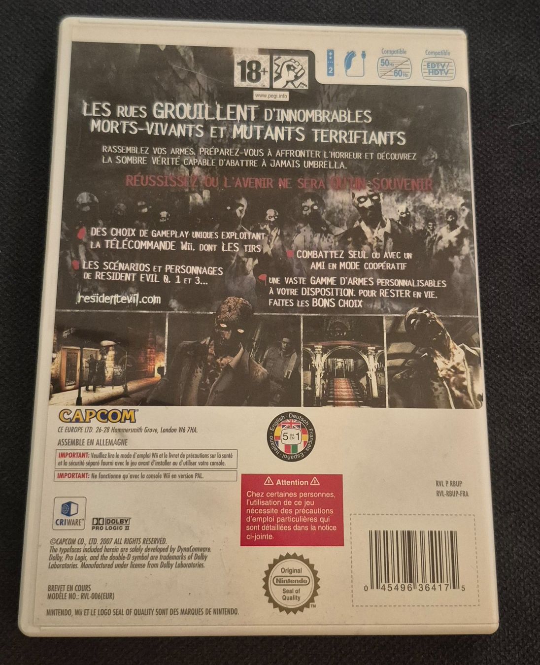 Nintendo Giochi: RESIDENT EVIL THE UMBRELLA CHRONICLES WII FRANÇAIS MULTI JEU – Usato da Grand-Lancy venduto da luc111 1