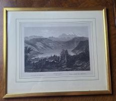 Antike Ansicht Ägerisee – historische Grafik um 1865 