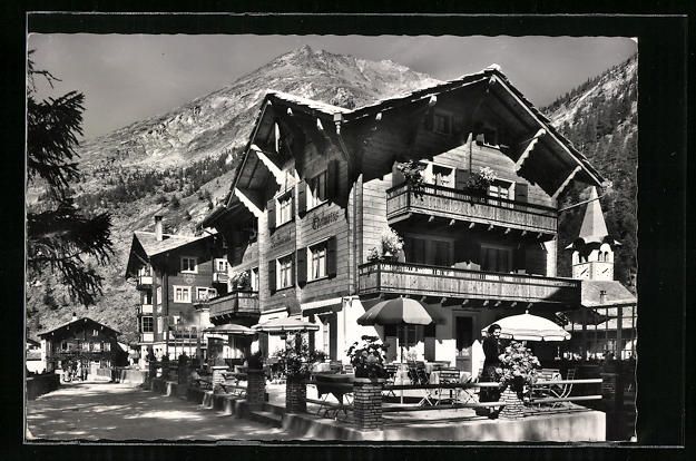 Cartoline postali: Saas-Almagel, Pension Restaurant Edelwei – Usato da Berlin venduto da bartko-reher