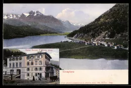 AK Silvaplana, Ort und See mit Hotel Sonne
