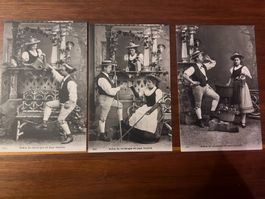 Cartes Postales Vintage Vaud, Scènes de Vendanges, Lot de 3