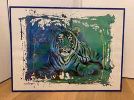 Bild "Tiger" von Rolf Knie in Alu Rahmen 61x81 cm