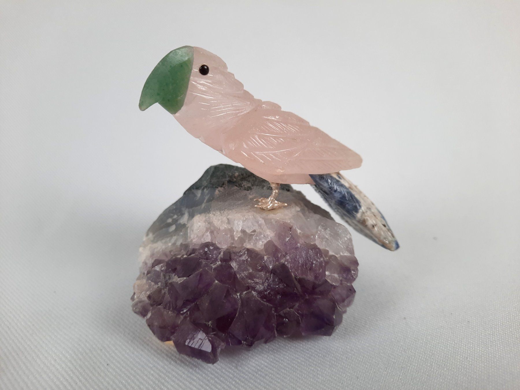 Minerali & Pietre curative: 2 Edelstein-Vögel auf Amethyst-Drusen, ca 8 cm – Usato da Beinwil am See venduto da Restwert_Beinwil 2