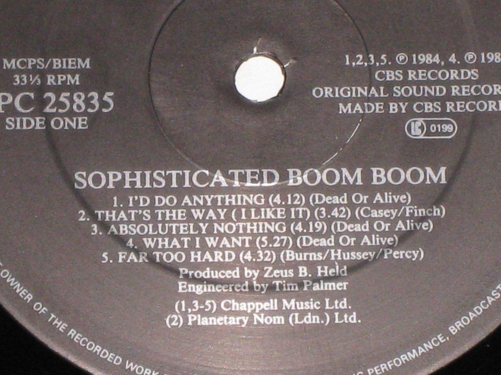 Dischi in vinile: LP - DEAD OR ALIVE - SOPHISTICATED BOOM BOOM – Usato da Steckborn venduto da Quo7 1
