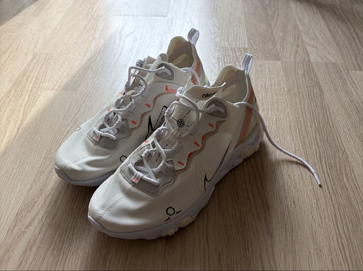 Nike Scarpe da uomo: Nike React Element 55 Weiss/Orange – Gr. 44.5 – Usato da Jona venduto da CeLau6
