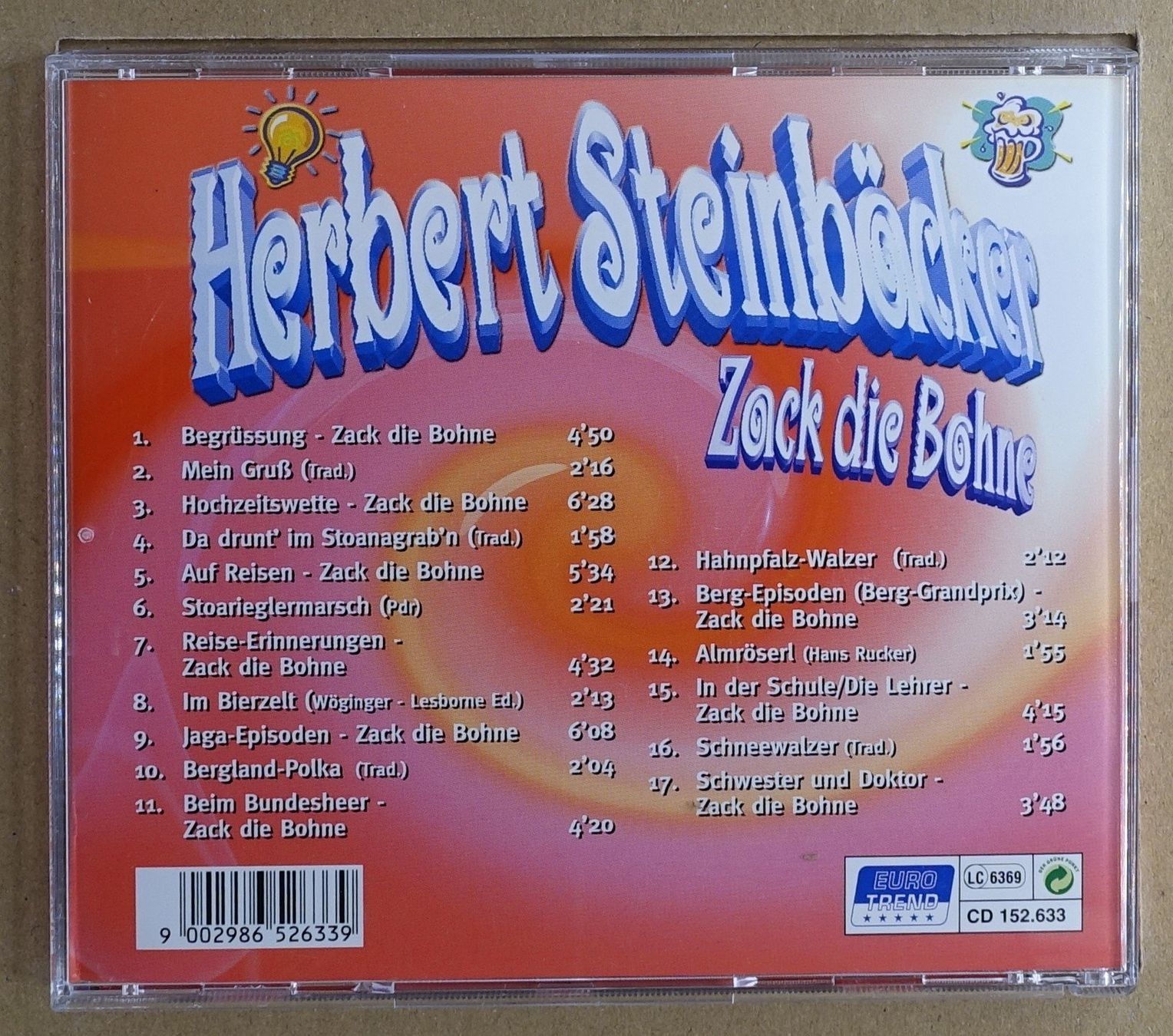 CD: Herbert Steinbäcker - Zack die Bohne - F16 – Usato da Sessa venduto da fraenklishop 1
