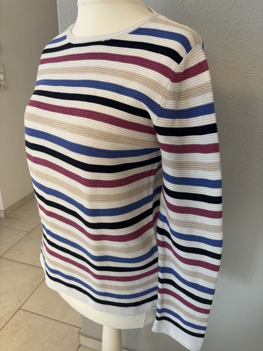 Tom Tailor Maglioni & Felpe: Tom Tailor Bio Baumwolle Damen Pullover, gestreift, M – Usato da Rothenburg venduto da Momo1302 1