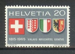 1965, Wallis, Neuenburg, Genf, 150 Jahre, Nr.432 **