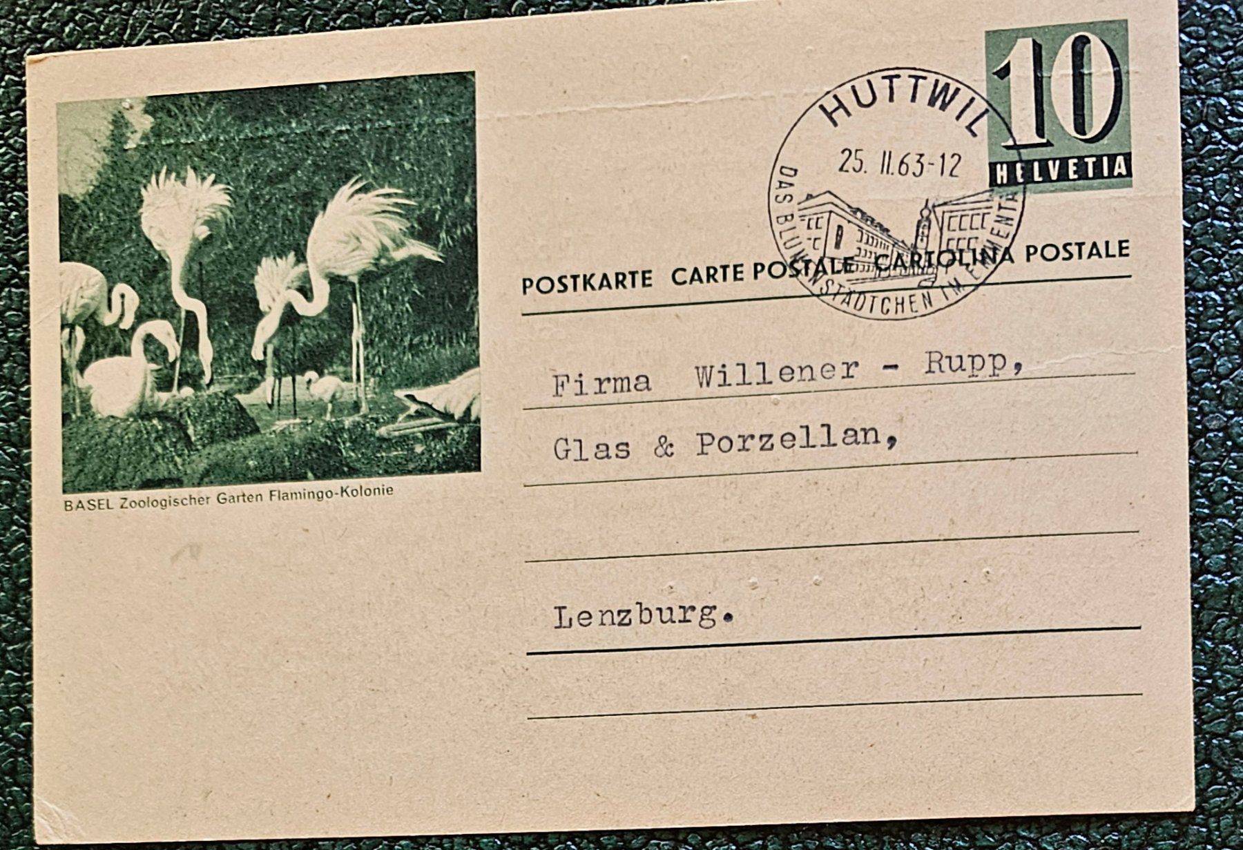 Tutti i francobolli: Ganzsache mit Sst HUTTWIL 25.8.63 – Nuovo (secondo la descrizione) da Les Valettes venduto da Nuba1