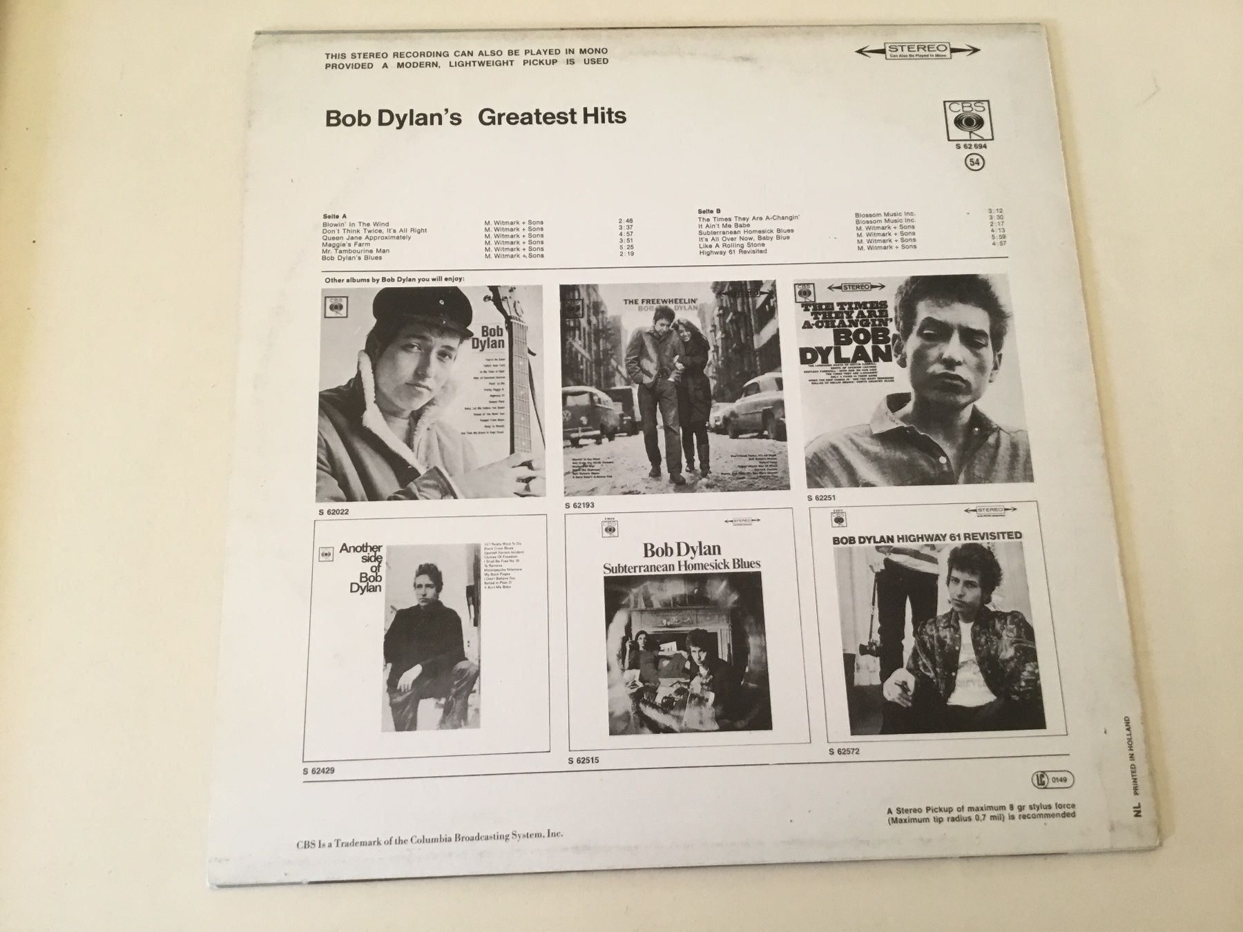 Dischi in vinile: Bob Dylan / Greatest hits – Nuovo (secondo la descrizione) da Kreuzlingen venduto da Schuggerman 1