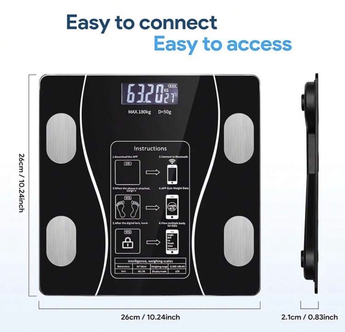 Bilance pesapersone: Intelligente Bluetooth Körperfett Waage – Nuovo e nell'imballaggio originale da Emmenbrücke venduto da ShopDirect 3