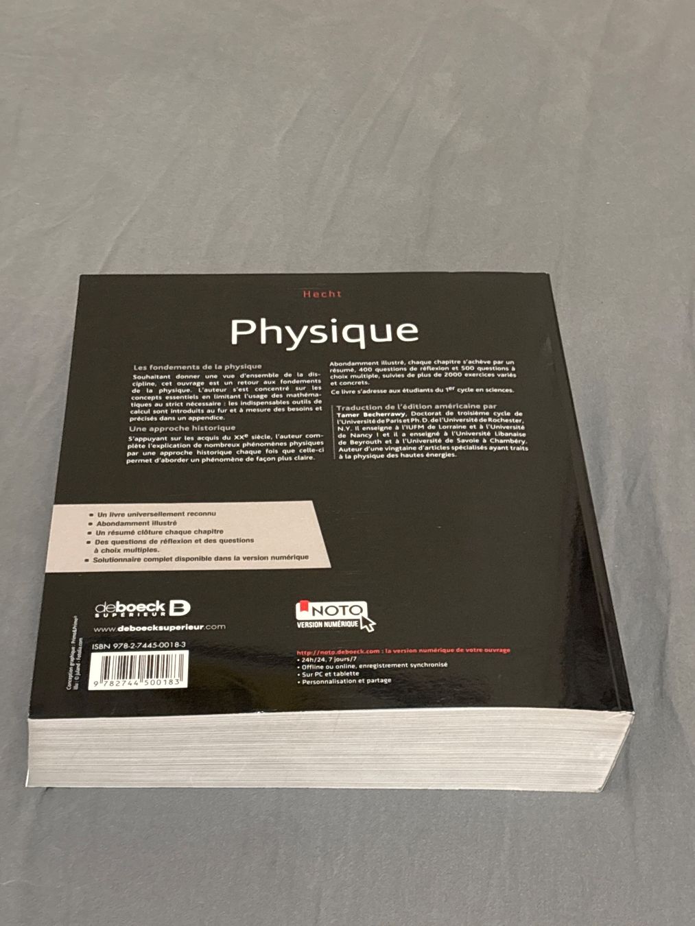 Libri: Livre de physique, Hecht, éditions DeBoeck, – Nuovo (secondo la descrizione) da Chêne-Bourg venduto da iva_6fxv 1