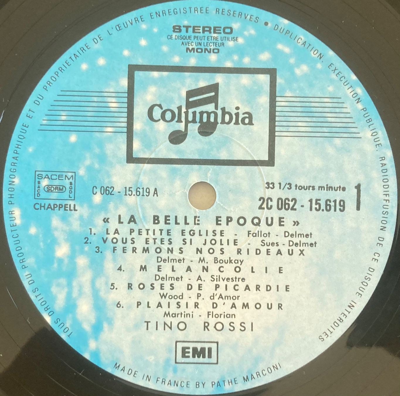 Dischi in vinile: TINO ROSSI - "LA BELLE EPOQUE" – Usato da Poliez-Pittet venduto da Newtown-Records 2