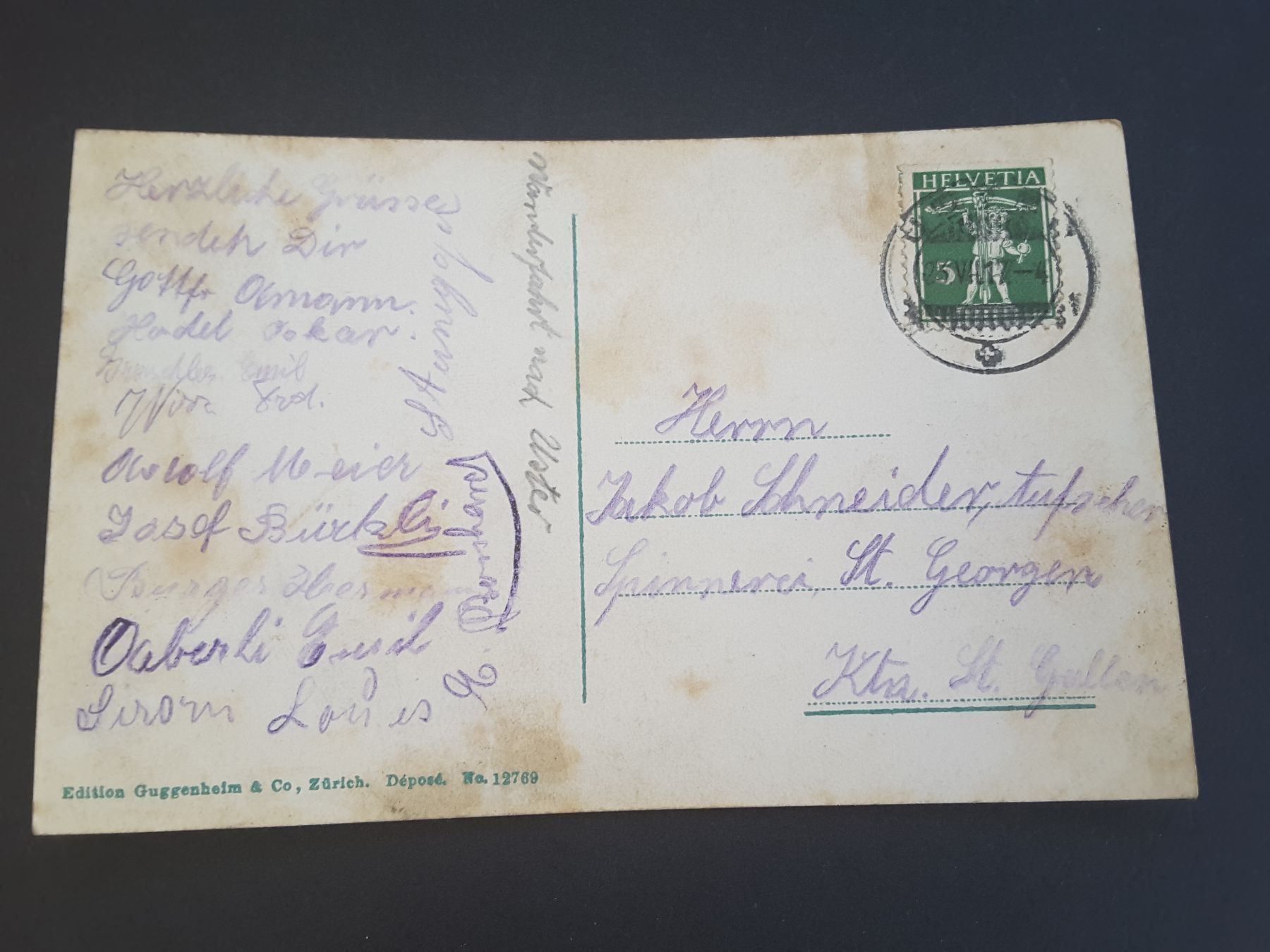 Cartoline postali: AK- ZH Uster , 1917 – Usato da Reichenburg venduto da Pipo-67 1