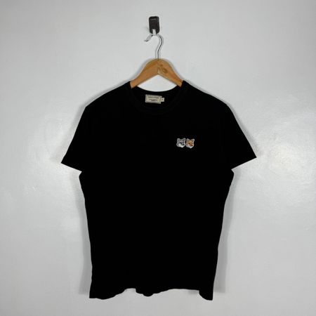 T-Shirt Maison Kitsuné Noir Double Fox Head Patch Coton - S 