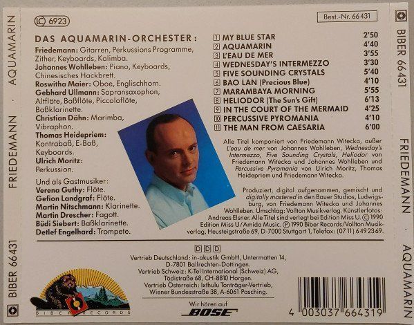 CDs: Friedemann AQUAMARIN Büdi Siebert Thomas Heidepriem NewAgeCD – D'occasion à Kandergrund par Sososo 1