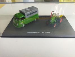 VW Bulli T1 "Fendt" & Fendt Traktor von Schuco die Cast 1/43