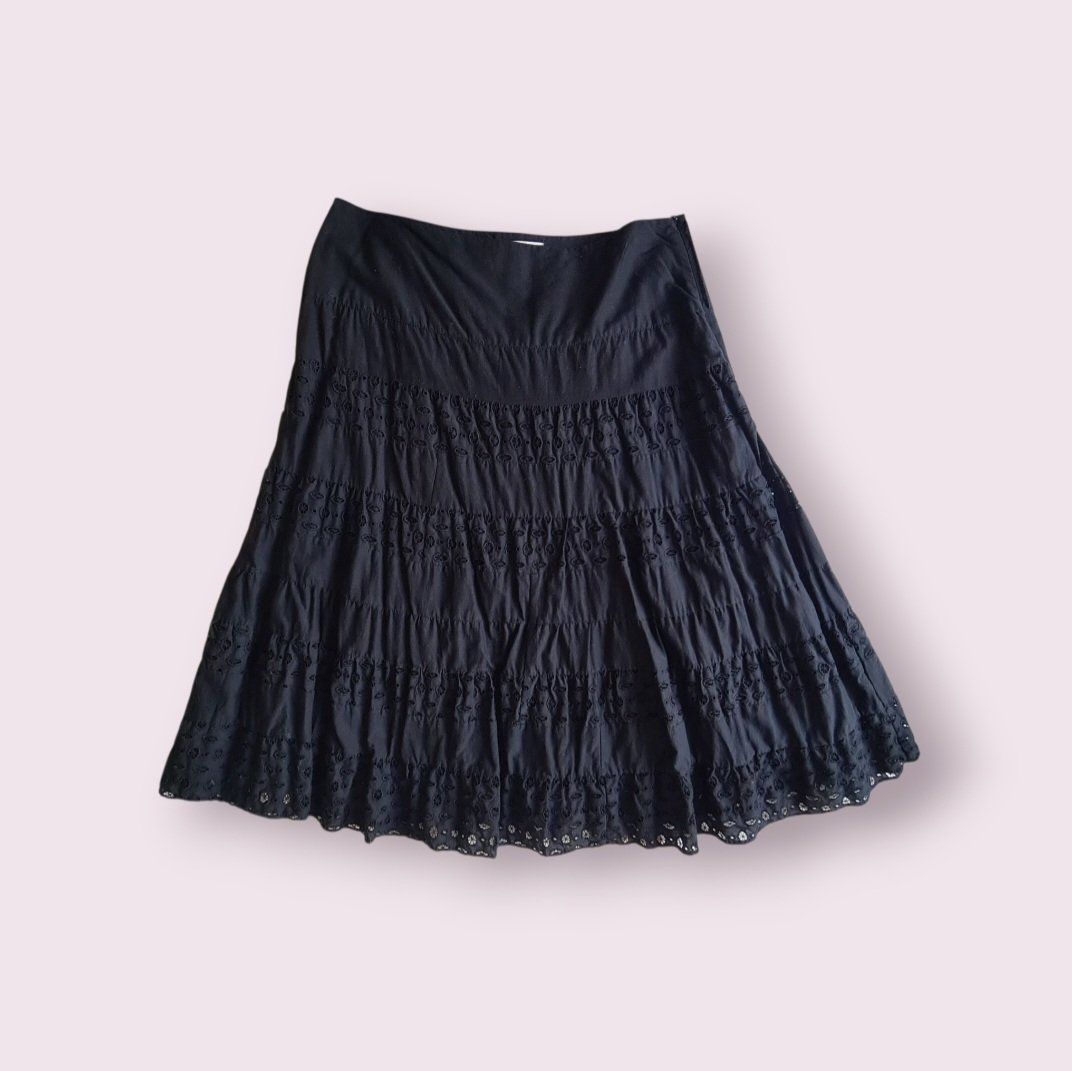 Promod Gonne: Jupe longue noire ajourée. Taille 40 – Usato da Renens VD venduto da del_t2kx
