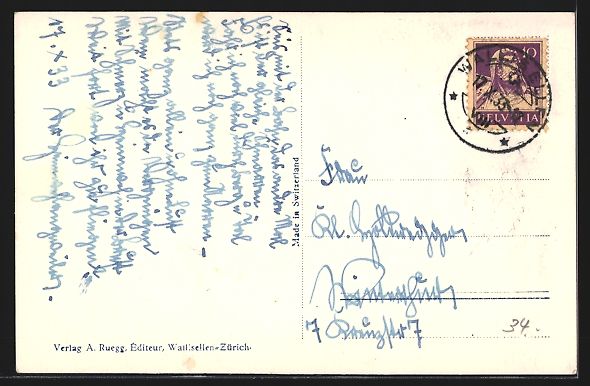 Cartoline postali: Wallisellen, Kirch- und Bahnhofstrasse m – Usato da Berlin venduto da bartko-reher 1