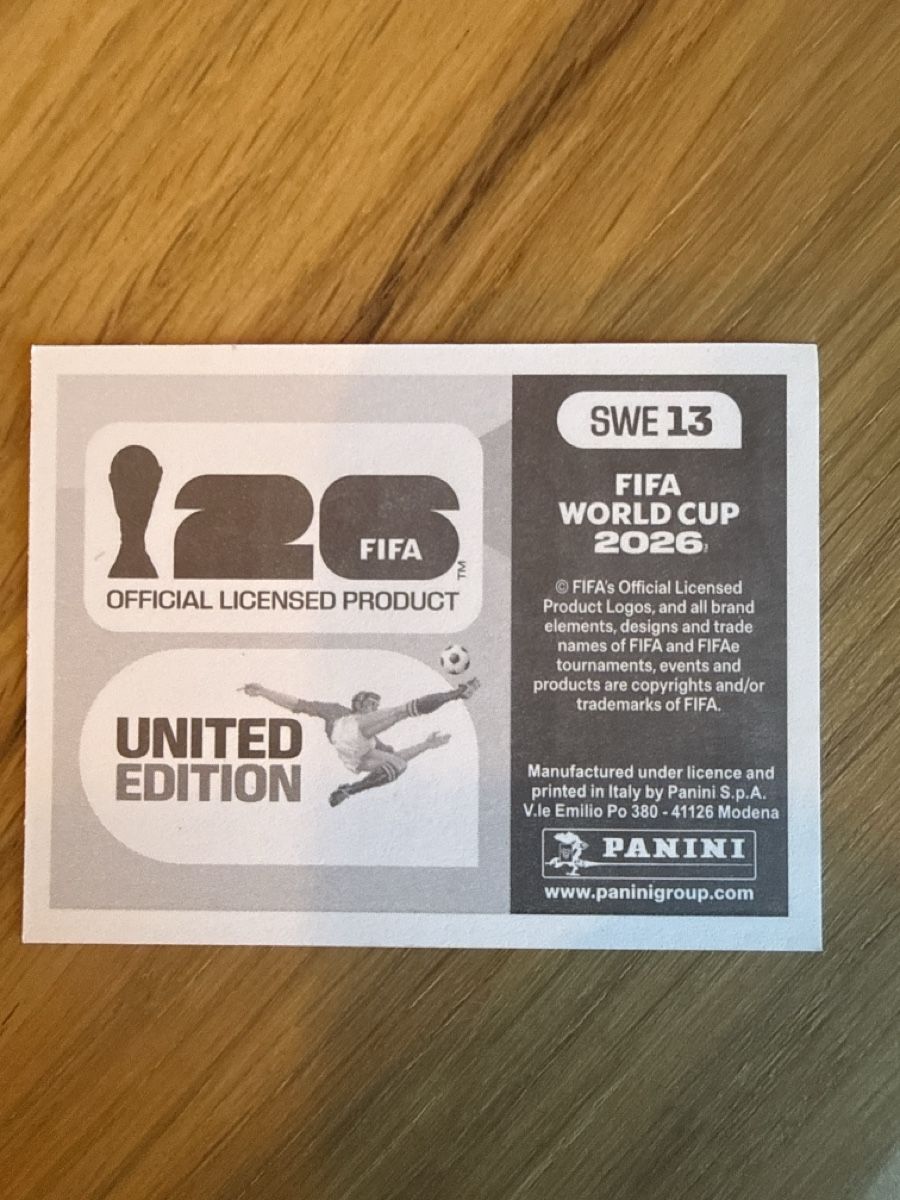 Panini FIFA WM 2026 Sticker SWE 13 Schweden - Neu! 47 (Gebraucht) in ...