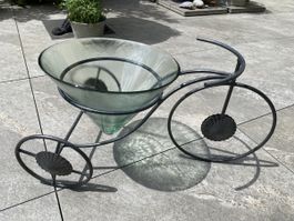 Blumentopf Velo, Metall und Glas, Deko