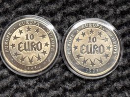 10 EURO Gedenkmünzen Europa 1998