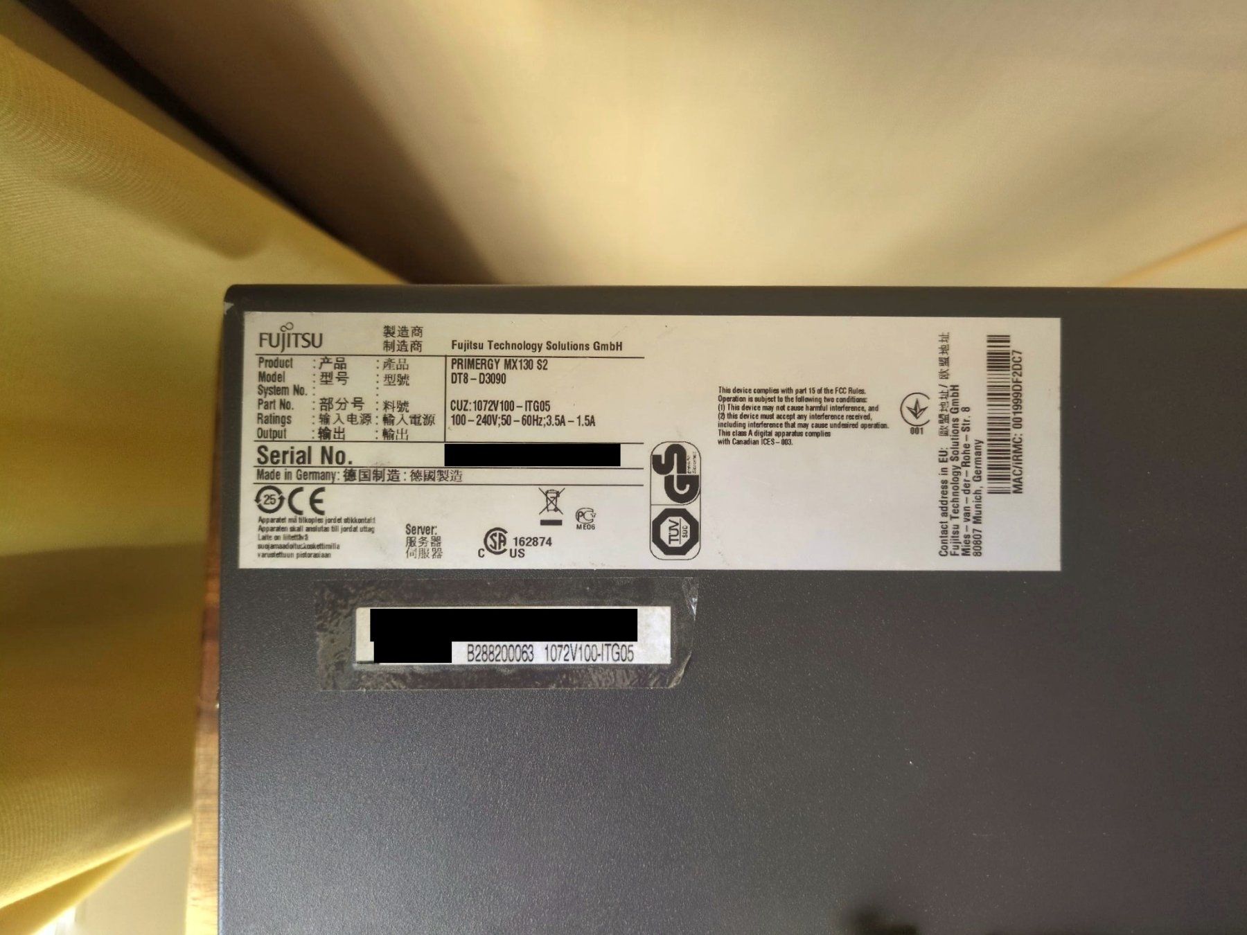 Fujitsu Server: Fujitsu Primergy MX130 S2 Server mit geringem Stromverbrauch – Usato da Langenthal venduto da YElektra 4