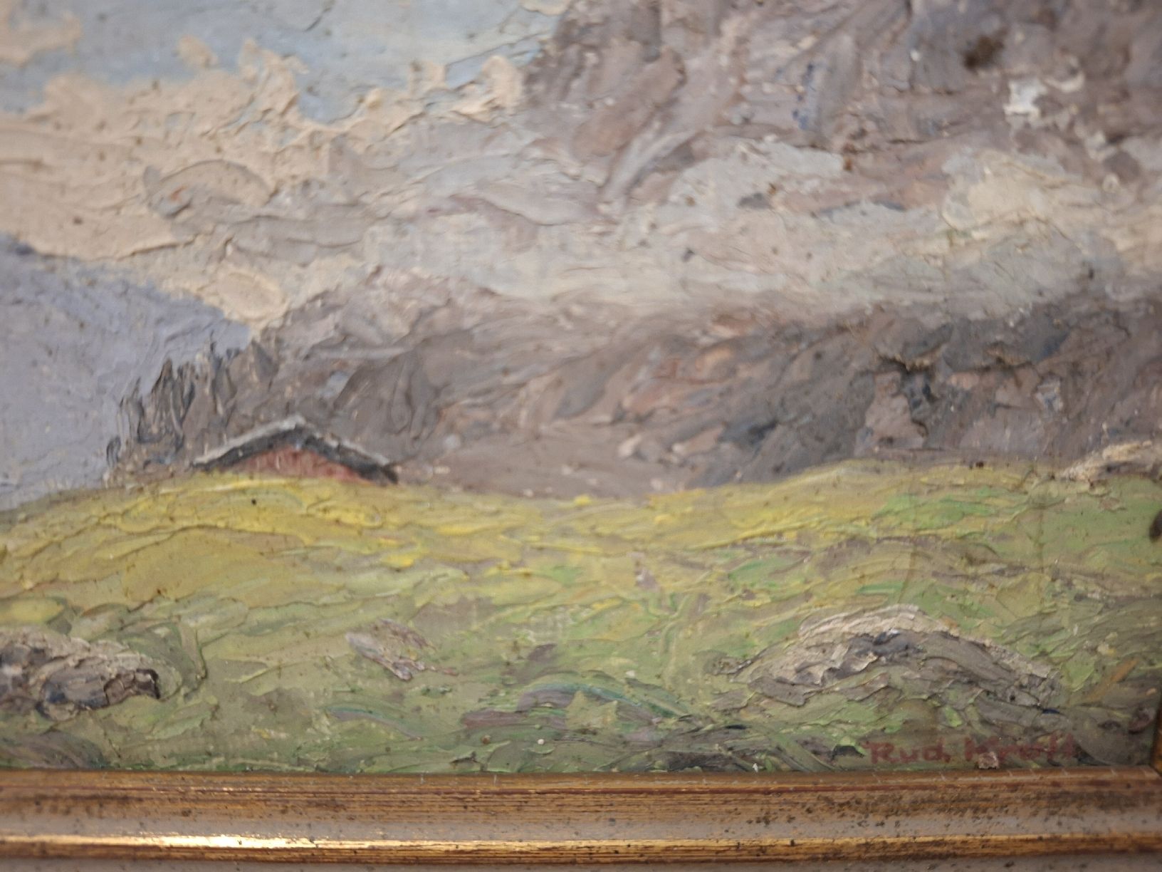 Gemälde: Gemälde Berglandschaft mit Baum signiert – Gebraucht aus Olten von Mezopotamya 2