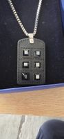 Swarovski Herren Halskette Dog Tag in Schwarz, Top Zustand!