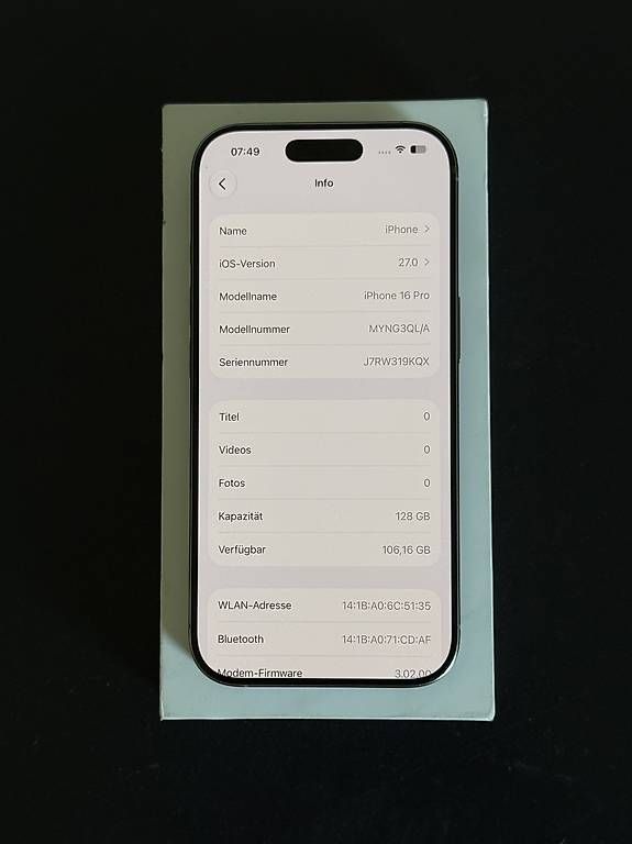 Apple Handys / Smartphones: iPhone 16 Pro Defekt – Gebraucht aus Gümligen von yasko_s1907 1