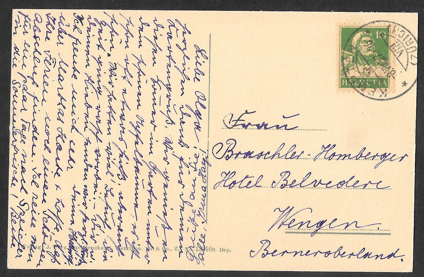 Cartoline postali: Wetzikon Schloss coloriert – Usato da Olten venduto da clotaldi 1