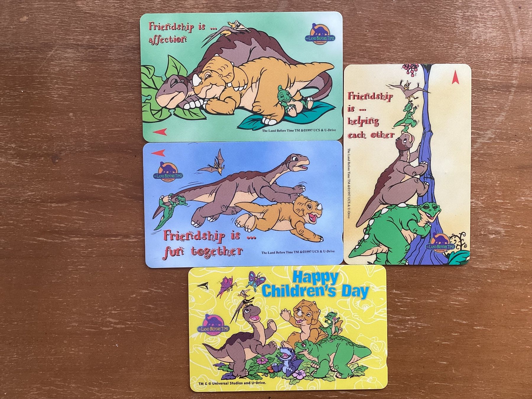 Schede telefoniche: 4 Telefonkarten Singapur Dinosaurier-Comics – Usato da Zürich venduto da Tolima194