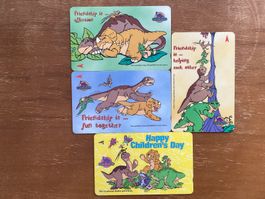4 Telefonkarten Singapur Dinosaurier-Comics