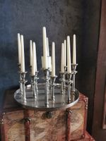 Kerzentablett für 13 Stabkerzen, Kerzenständer Shabby Chic