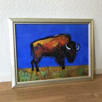 Bison Impressionismus Kunst Modern Art Buffalo Natur Acryl