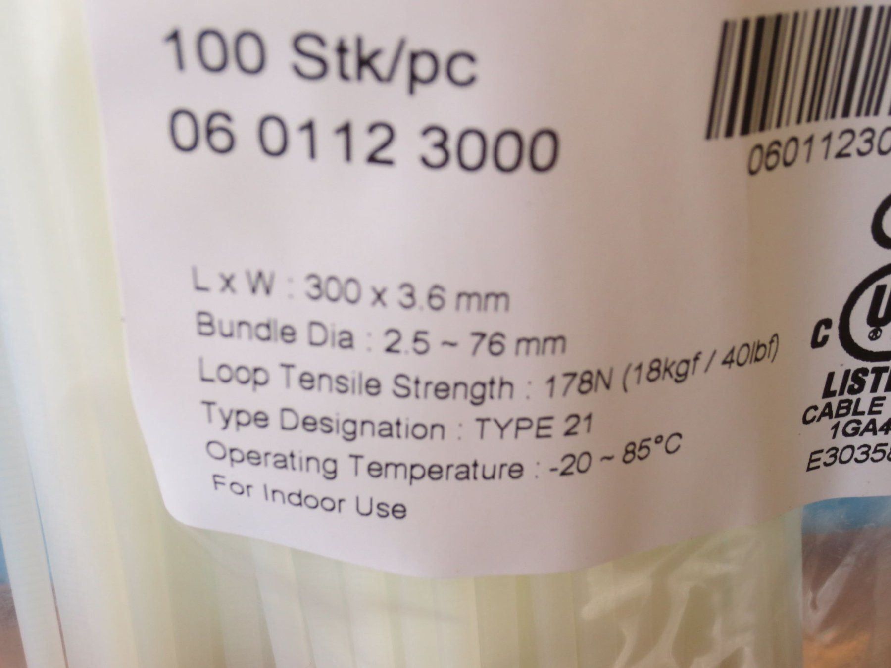 Cavi: 1000Stk. Kabelbinder weiss assortiert – Nuovo e nell'imballaggio originale da Sulz LU venduto da Elektrofachverkauf 4