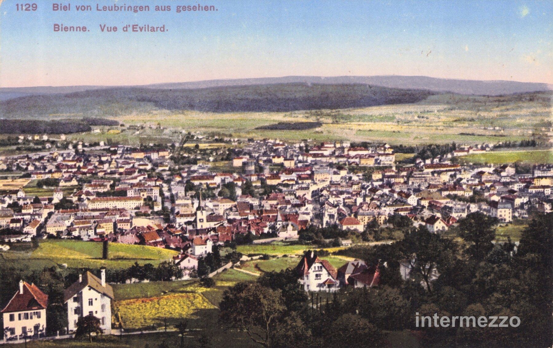 Cartoline postali: Biel Bienne BE // ca. 1910 Vogelperspektive – Usato da Basel venduto da intermezzo12