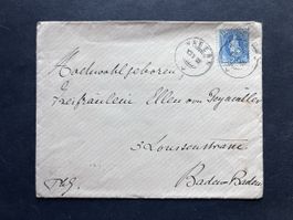 1902 Stehende Helvetia Nr. 73E sur Lettre Obl. WABERN