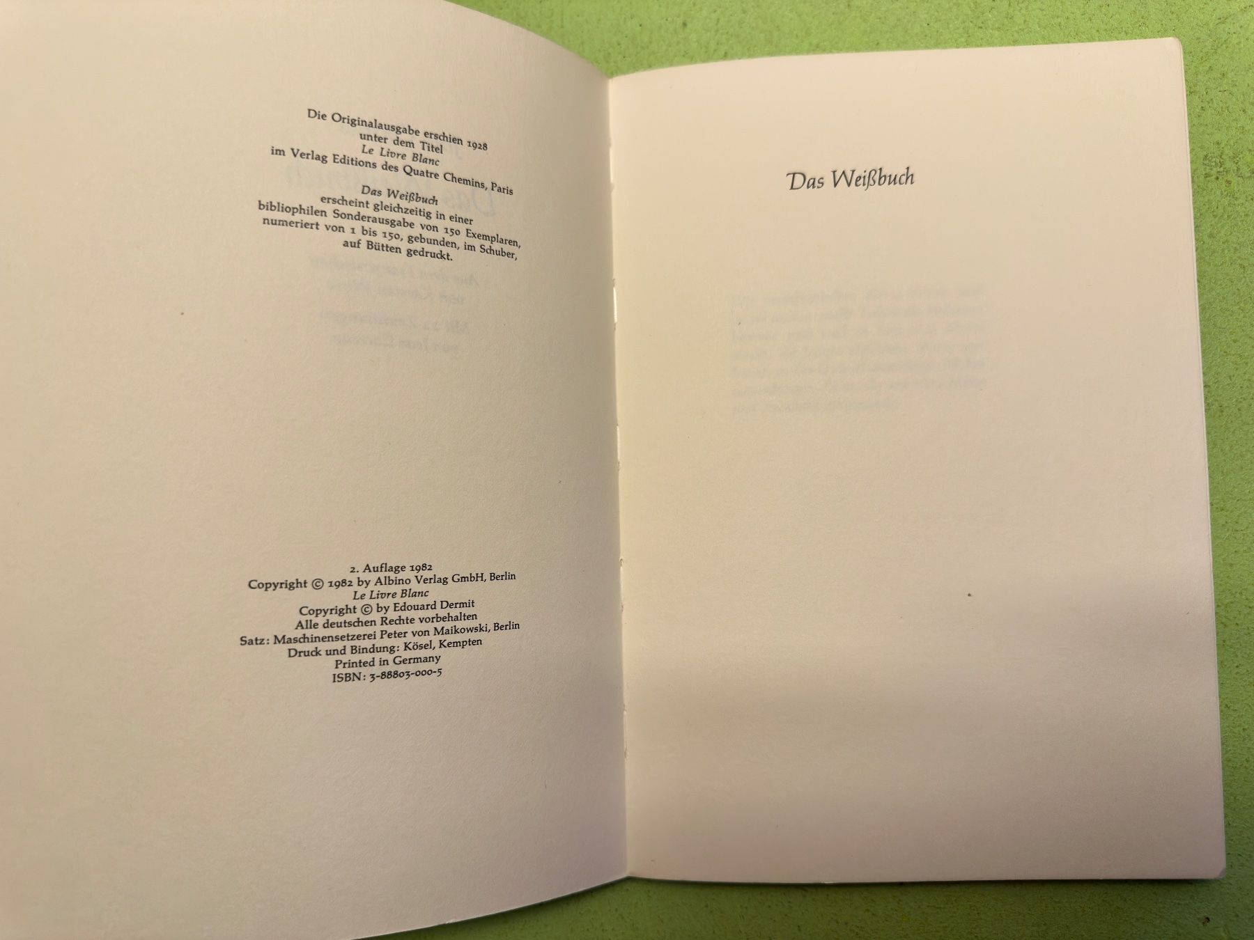 Libri: Jean Cocteau: Das Weissbuch. – Usato da Zürich venduto da allp 2