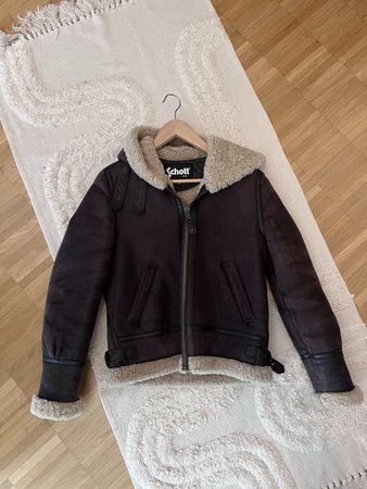 Schott NYC Pilotenjacke Damen Echtleder Echtfell Gr M