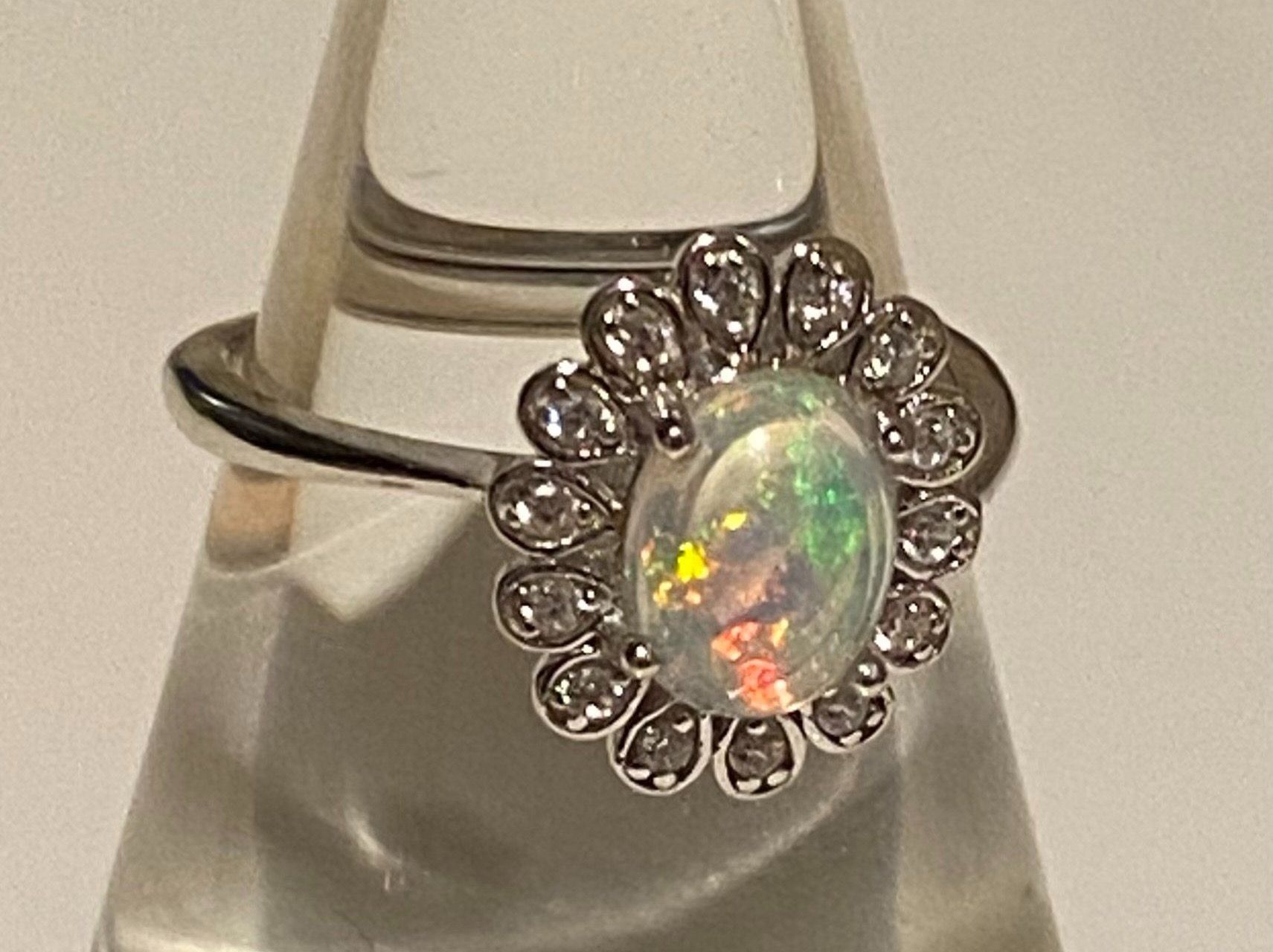 Anelli: Ring Silber 925 mit Kristall-Opal – Nuovo e nell'imballaggio originale da Matten b. Interlaken venduto da kero71 1