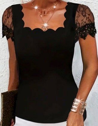 Top: Shirt, schwarz, broderie – Nuovo (secondo la descrizione) da Founex venduto da winkeltje2004