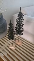 2Tannenbäume Metall auf Holzsockel gebraucht